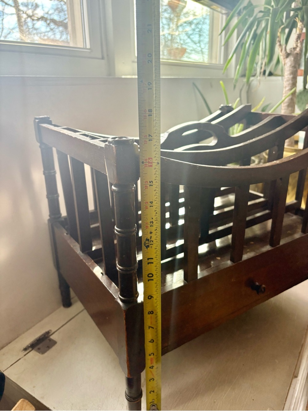 Mahogany Canterbury-Style Magazine Rack - Picture 2 of 8